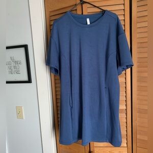 STYLUS Short Sleeve dress with pockets in Deep Blue xxl